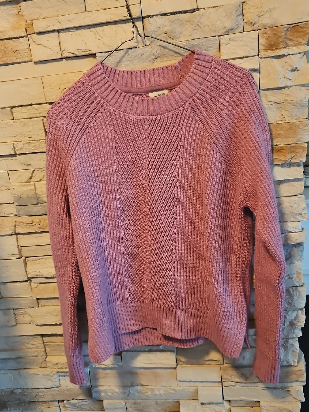 L.L. Bean Dusty Rose ( Mauve ) Knit Crewneck Sweater